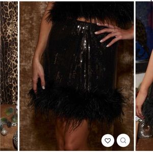 Darling Black Sequin Novelty Mini Skirt